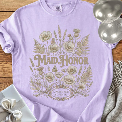 Maid of Honor - Premium Wildflower Wedding T-Shirt