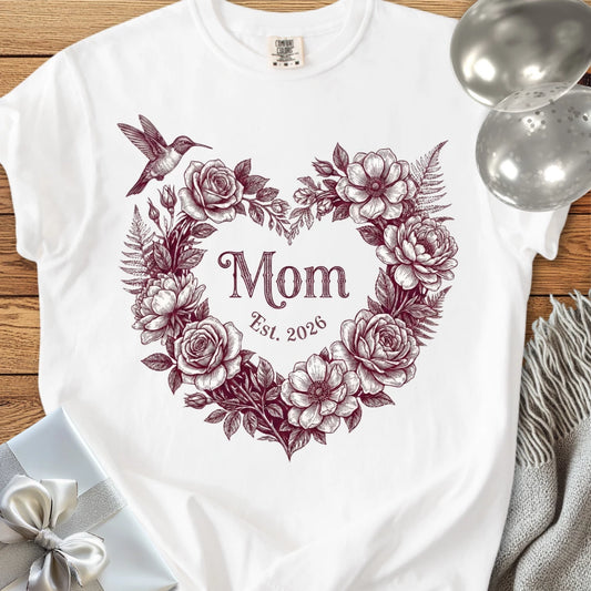 Mom, Est 2026 - Premium New Baby T-Shirt