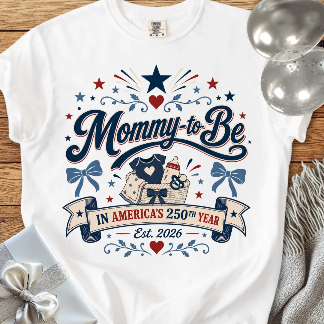 Mommy-to-Be in America’s 250th Year - Premium America 250 T-Shirt