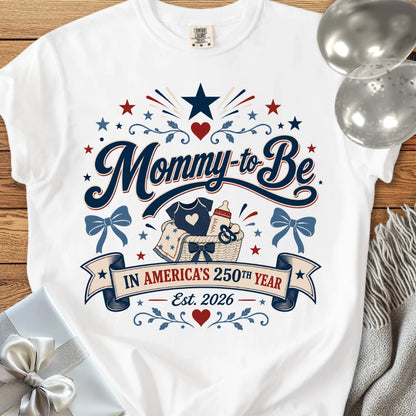 Mommy-to-Be in America’s 250th Year - Premium America 250 T-Shirt