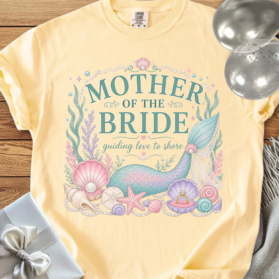 Mother of the Bride, Guiding Love to Shore - Premium Wedding T-Shirt