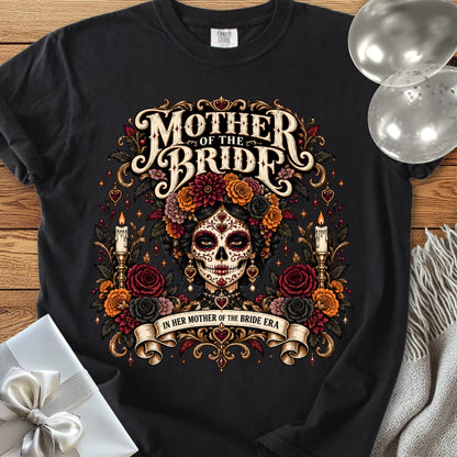 Mother of the Bride, In Her Mother of the Bride Era - Premium Halloween Wedding T-Shirt