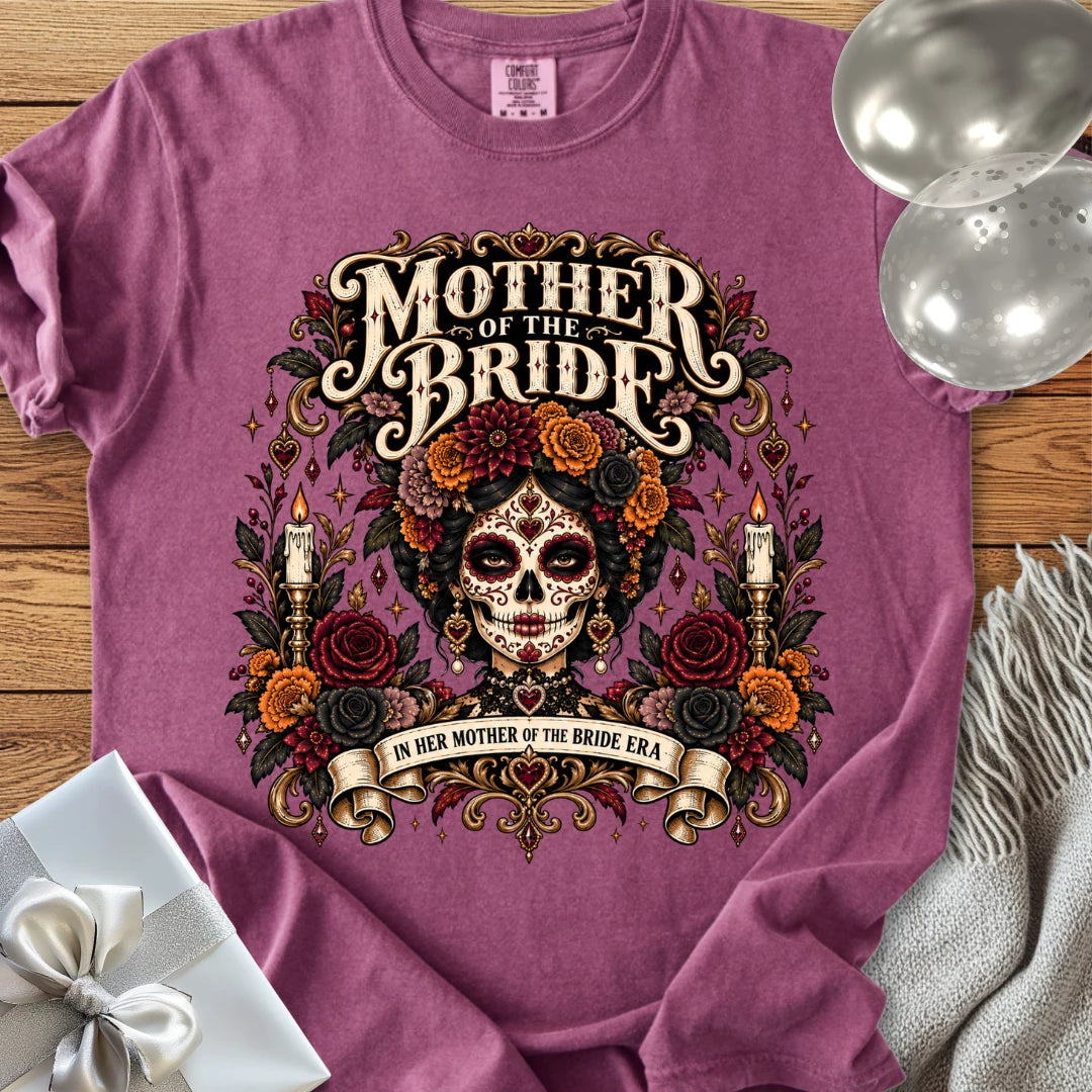Mother of the Bride, In Her Mother of the Bride Era - Premium Halloween Wedding T-Shirt
