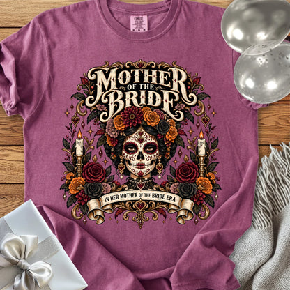 Mother of the Bride, In Her Mother of the Bride Era - Premium Halloween Wedding T-Shirt