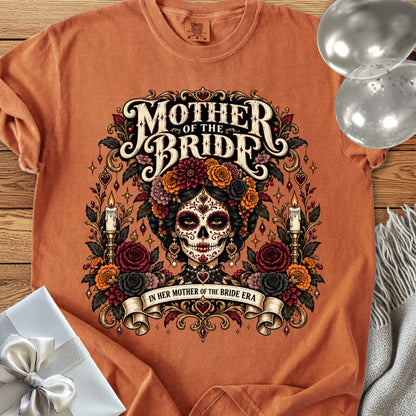 Mother of the Bride, In Her Mother of the Bride Era - Premium Halloween Wedding T-Shirt