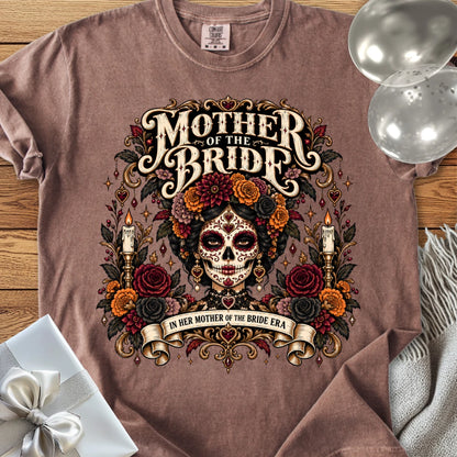 Mother of the Bride, In Her Mother of the Bride Era - Premium Halloween Wedding T-Shirt