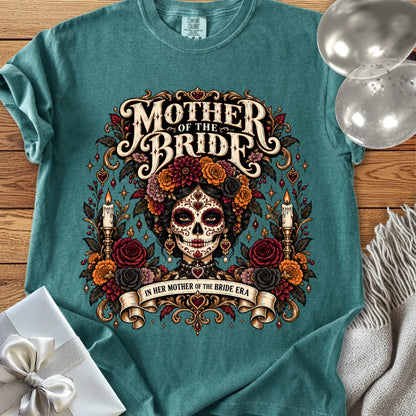 Mother of the Bride, In Her Mother of the Bride Era - Premium Halloween Wedding T-Shirt