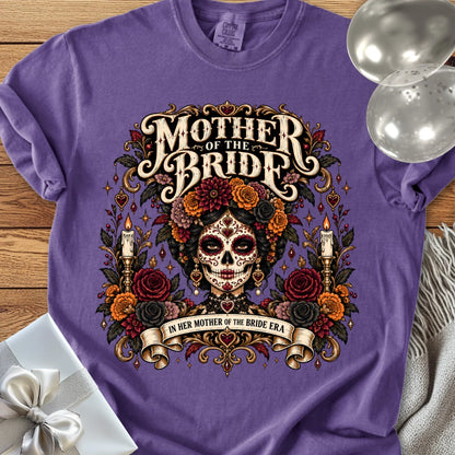 Mother of the Bride, In Her Mother of the Bride Era - Premium Halloween Wedding T-Shirt