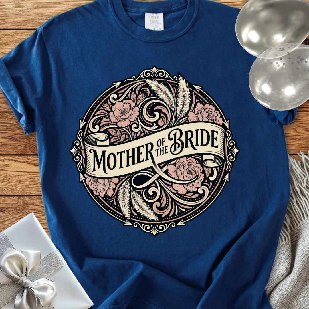 Mother of the Bride - Premium Ornate Peony Wedding T-Shirt