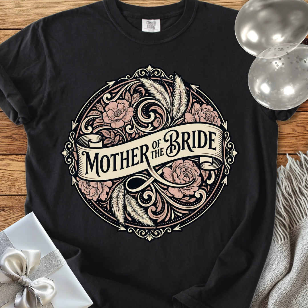 Mother of the Bride - Premium Ornate Peony Wedding T-Shirt