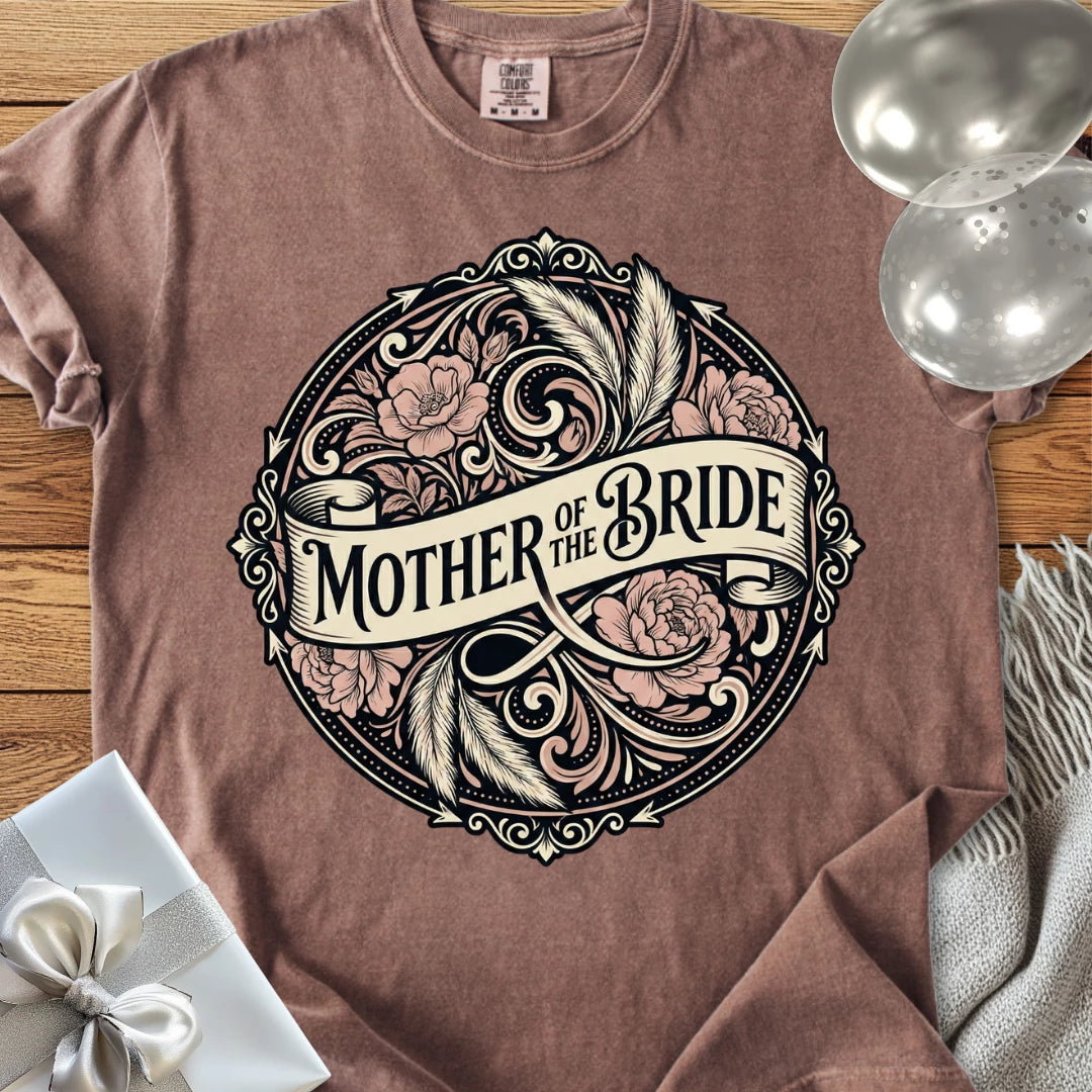 Mother of the Bride - Premium Ornate Peony Wedding T-Shirt
