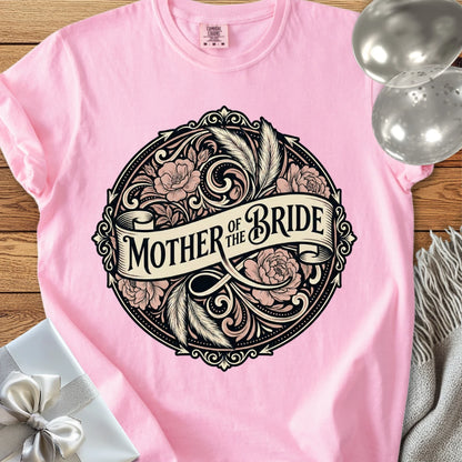 Mother of the Bride - Premium Ornate Peony Wedding T-Shirt