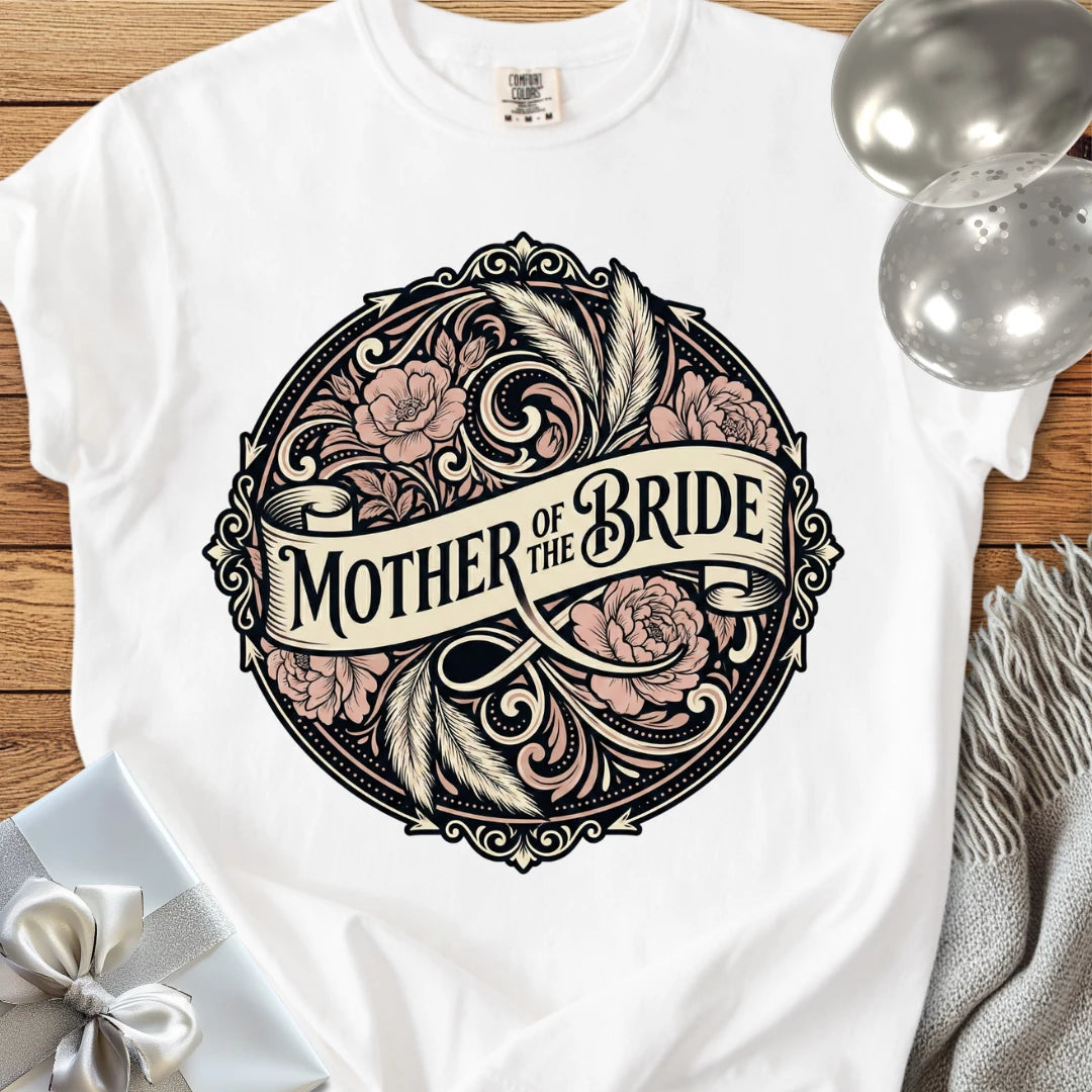 Mother of the Bride - Premium Ornate Peony Wedding T-Shirt