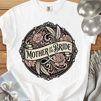 Mother of the Bride - Premium Ornate Peony Wedding T-Shirt