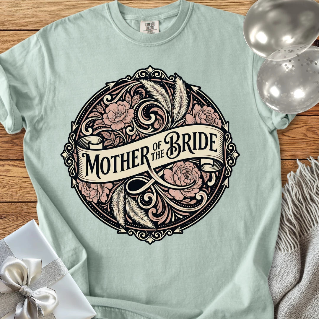 Mother of the Bride - Premium Ornate Peony Wedding T-Shirt