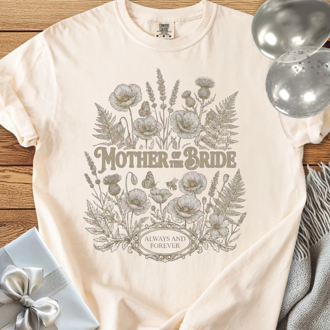 Mother of the Bride - Premium Wildflower Wedding T-Shirt