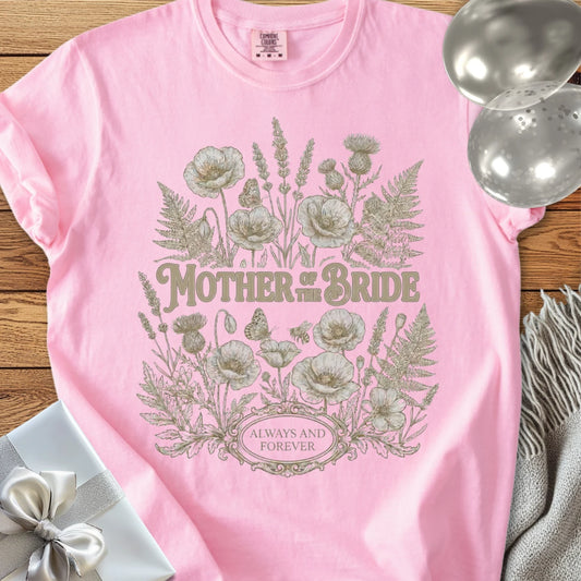 Mother of the Bride - Premium Wildflower Wedding T-Shirt