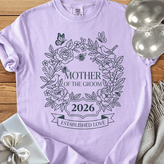 Mother of the Groom 2026, Established Love - Premium Wedding T-Shirt