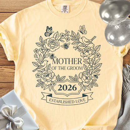 Mother of the Groom 2026, Established Love - Premium Wedding T-Shirt
