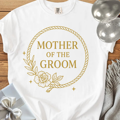 Mother of the Groom -  Premium Floral Wreath Bridal Party T-Shirt