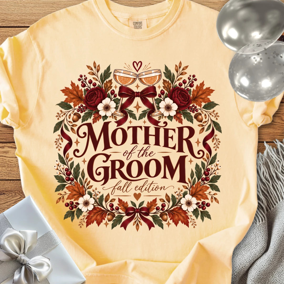 Mother of the Groom, Fall Edition - Premium Wedding T-Shirt