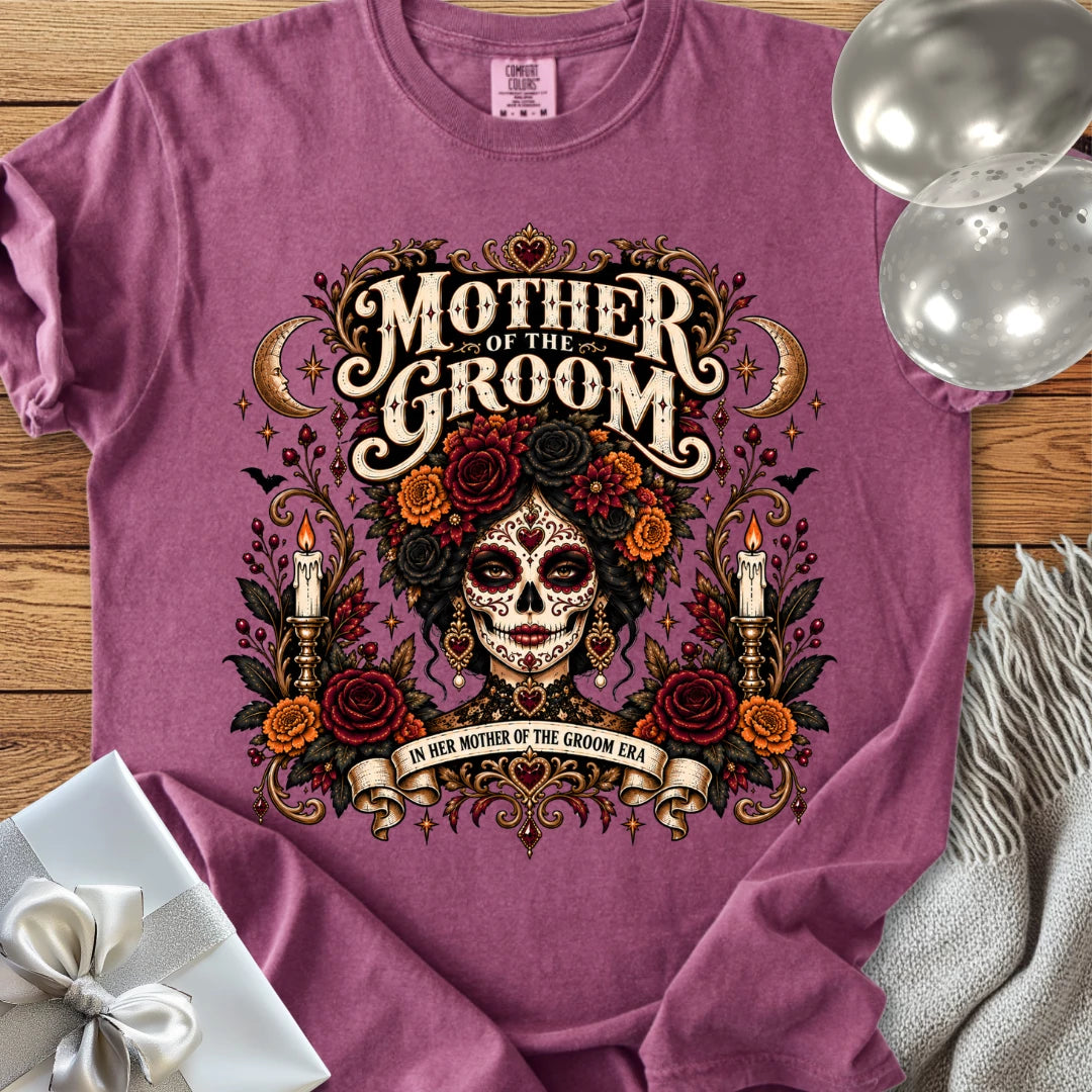 Mother of the Groom, In Her Mother of the Groom Era - Premium Halloween Wedding T-Shirt