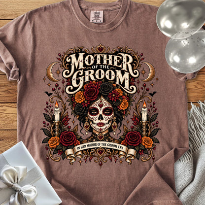 Mother of the Groom, In Her Mother of the Groom Era - Premium Halloween Wedding T-Shirt