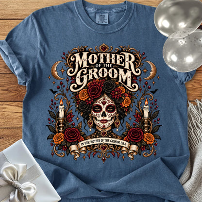 Mother of the Groom, In Her Mother of the Groom Era - Premium Halloween Wedding T-Shirt