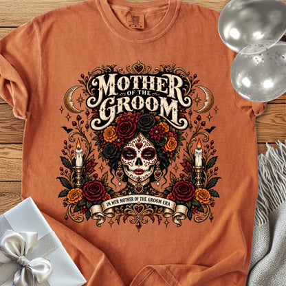 Mother of the Groom, In Her Mother of the Groom Era - Premium Halloween Wedding T-Shirt