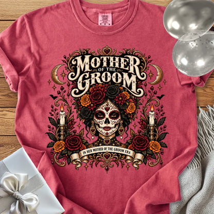 Mother of the Groom, In Her Mother of the Groom Era - Premium Halloween Wedding T-Shirt