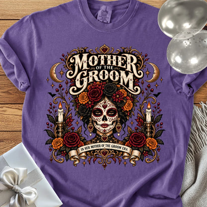 Mother of the Groom, In Her Mother of the Groom Era - Premium Halloween Wedding T-Shirt