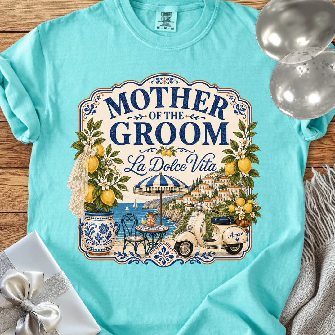 Mother of the Groom, 'La Dolce Vita' - Premium Bridal Party T-Shirt