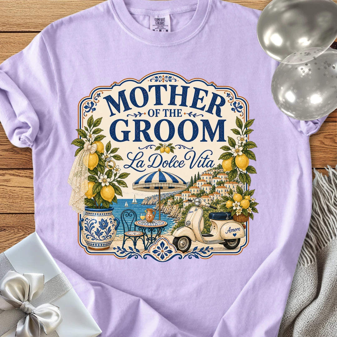 Mother of the Groom, 'La Dolce Vita' - Premium Bridal Party T-Shirt