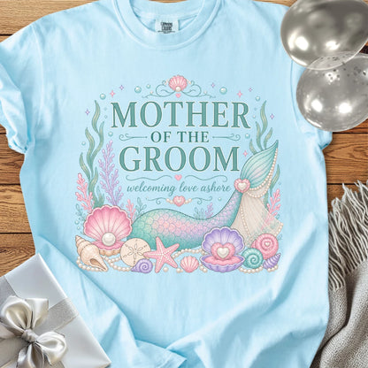 Mother of the Groom, 'Welcoming Love Ashore' - Premium Wedding T-Shirt
