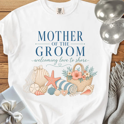 Mother of the Groom, Welcoming Love to Shore - Premium Wedding T-Shirt