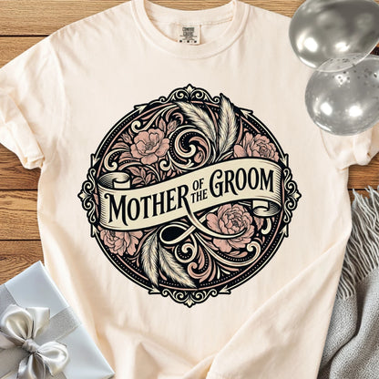 Mother of the Groom - Premium Ornate Peony Wedding T-Shirt