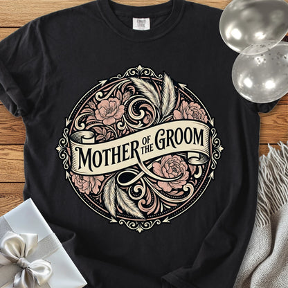 Mother of the Groom - Premium Ornate Peony Wedding T-Shirt