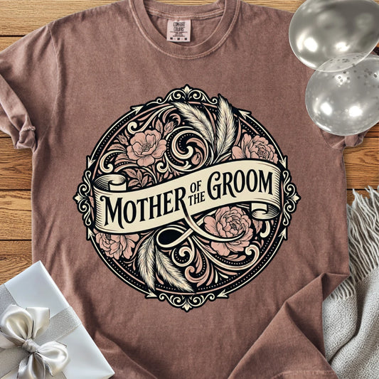 Mother of the Groom - Premium Ornate Peony Wedding T-Shirt