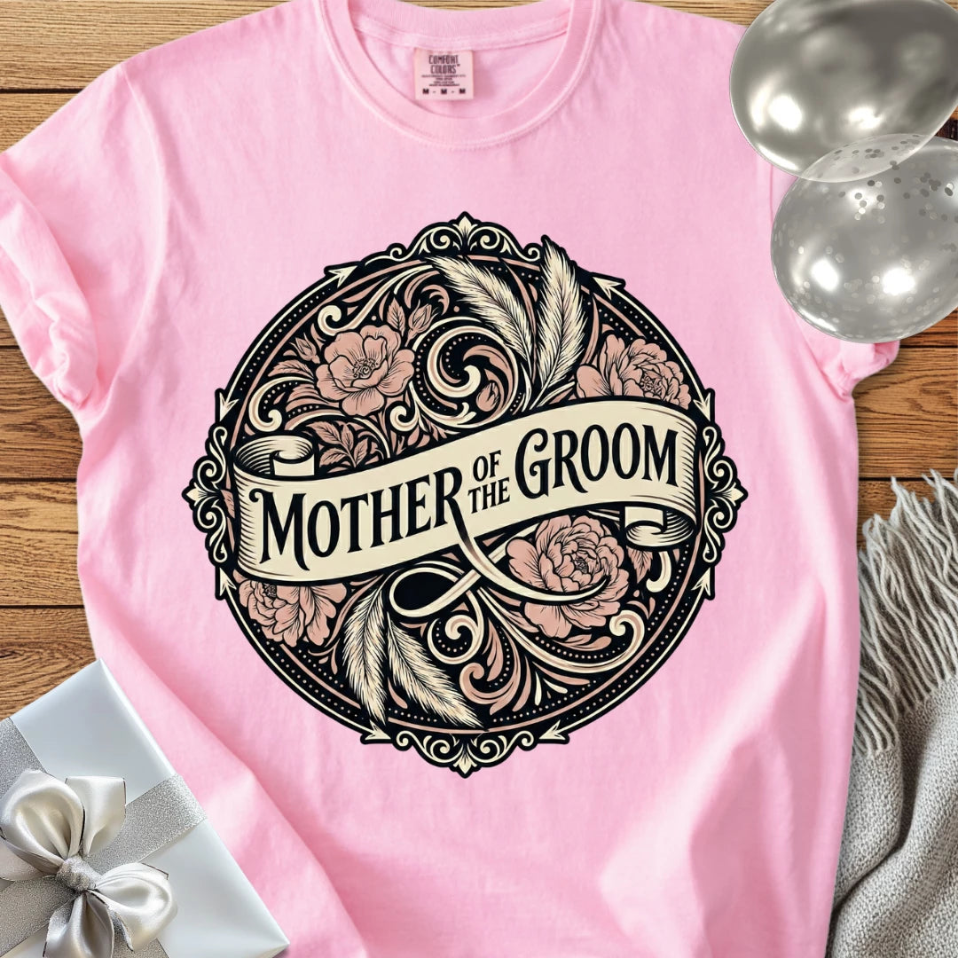 Mother of the Groom - Premium Ornate Peony Wedding T-Shirt