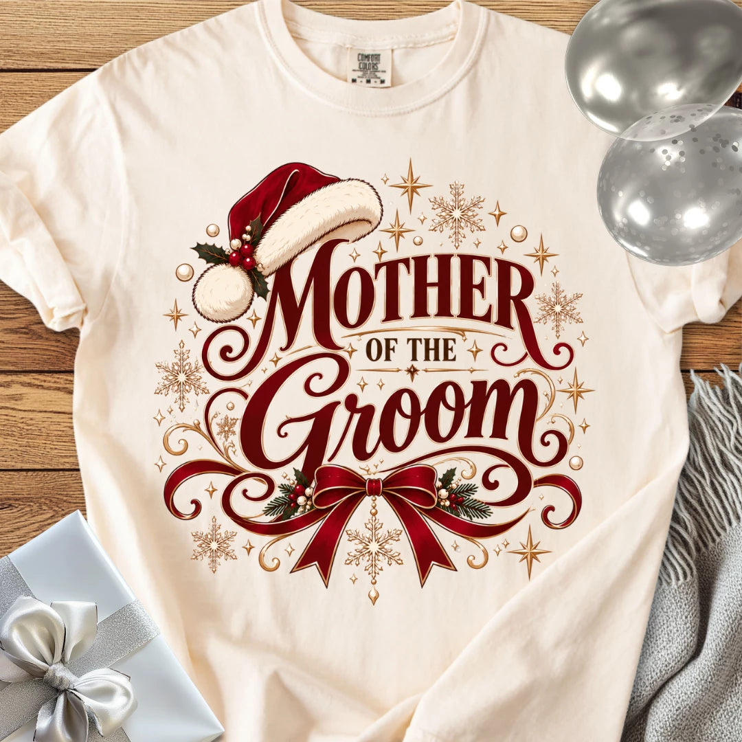 Mother of the Groom - Premium Christmas Wedding T-Shirt