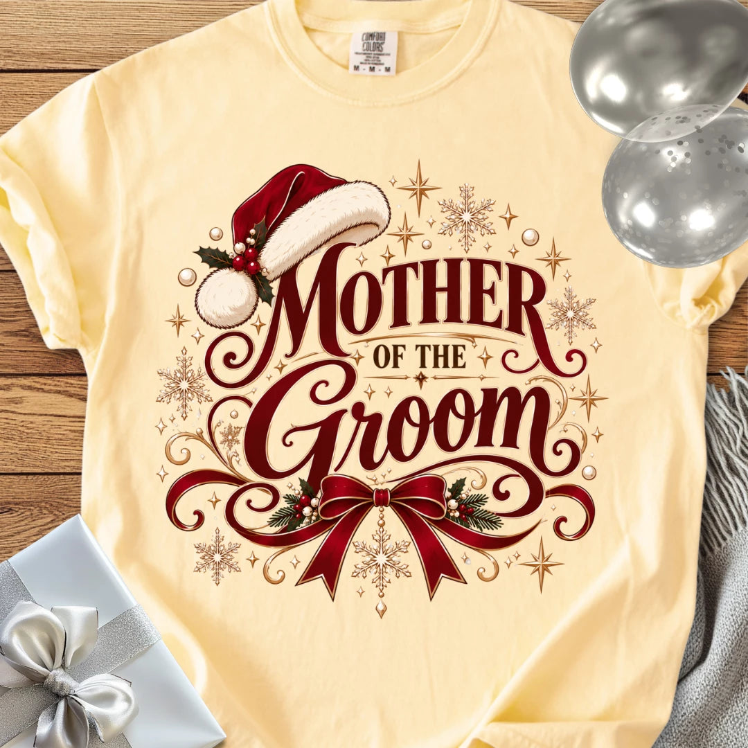Mother of the Groom - Premium Christmas Wedding T-Shirt