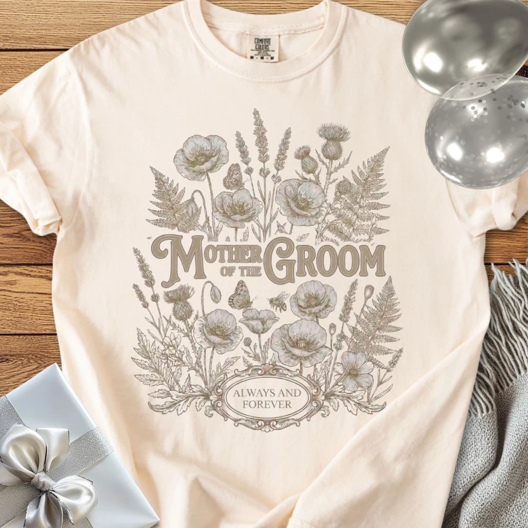 Mother of the Groom - Premium Wildflower Wedding T-Shirt