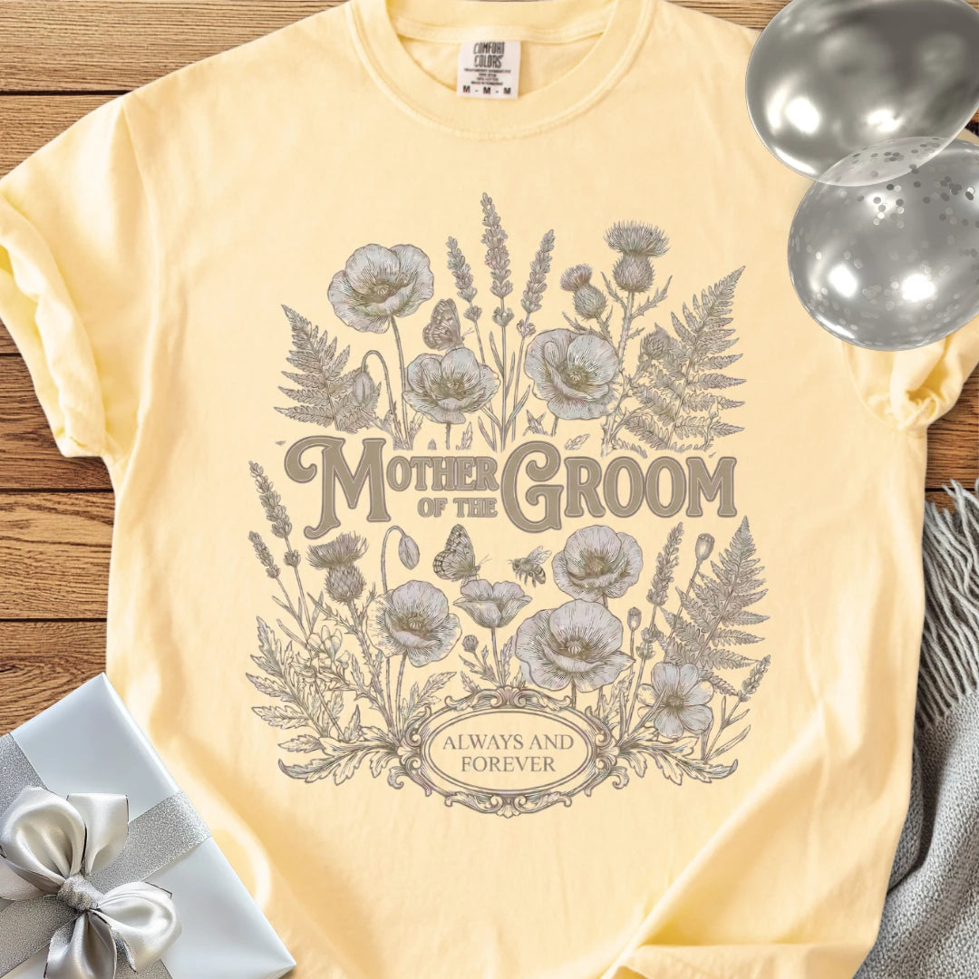 Mother of the Groom - Premium Wildflower Wedding T-Shirt
