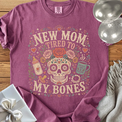 New Mom, Tired to My Bones - Premium New Parent T-Shirt