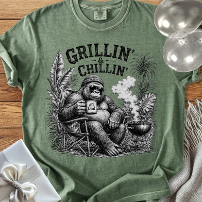 #1 Dad, Grillin' & Chillin' - Premium Parenting T-Shirt
