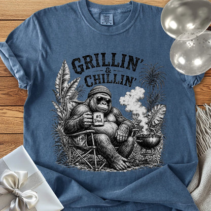 #1 Dad, Grillin' & Chillin' - Premium Parenting T-Shirt