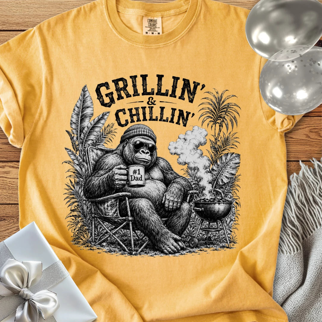 #1 Dad, Grillin' & Chillin' - Premium Parenting T-Shirt