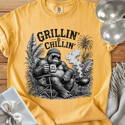 #1 Dad, Grillin' & Chillin' - Premium Parenting T-Shirt