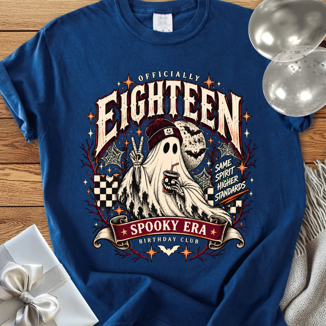 Officially Eighteen, Spooky Era -Premium Halloween 18th Birthday T-Shirt