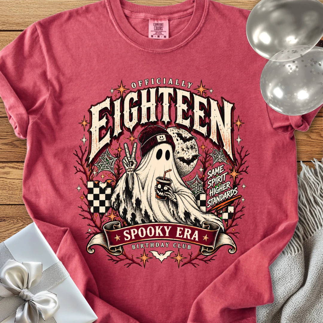 Officially Eighteen, Spooky Era -Premium Halloween 18th Birthday T-Shirt